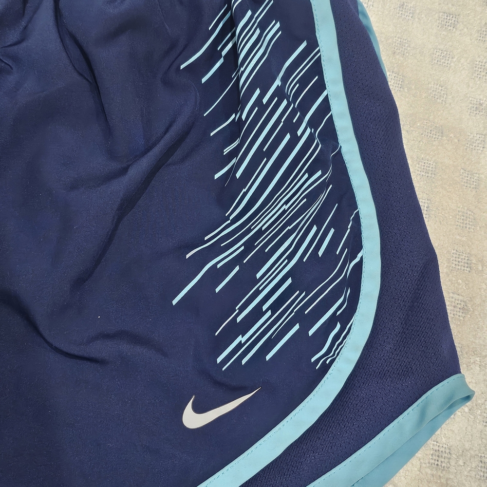 Nike Women's Dark Blue and Teal Athletic Shorts - Picture 2 of 7